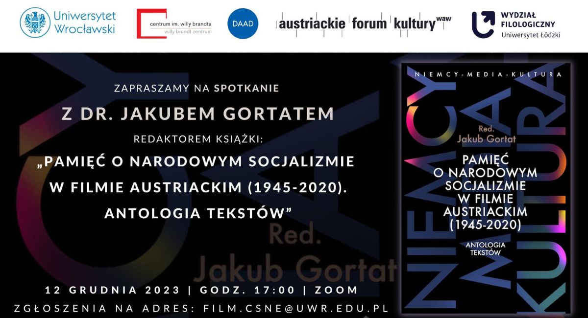 Pamięć o narodowym socjalizmie w filmie austriackim | spotkanie z dr. Jakubem Gortatem